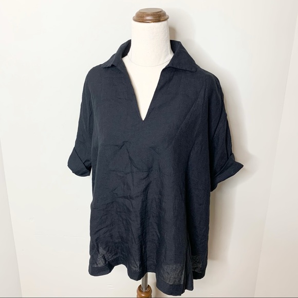Country Road Tops Country Road Black Linen Top Poshmark